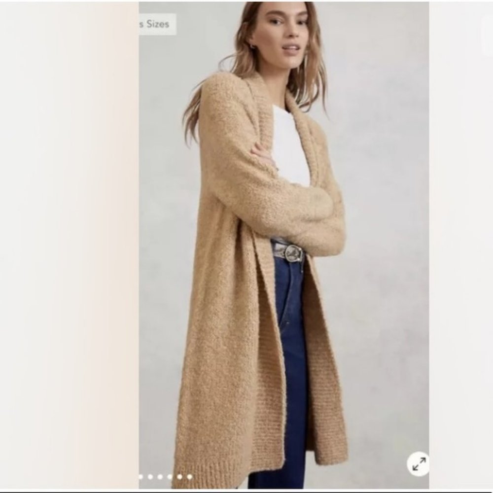 Anthropologie Lilla Cardigan Sweater NWT L Tan